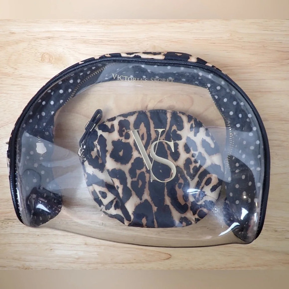Victoria's Secret Handbags - Victoria’s Secret Makeup Bag Set Leopard and Gold